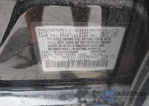2015 Nissan Sentra S from USA, damaged, VIN 3N1AB7AP7FY354456
